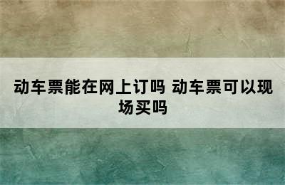 动车票能在网上订吗 动车票可以现场买吗